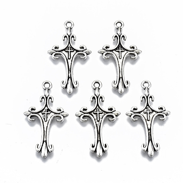 

PandaHall Tibetan Style Alloy Pendants, Cross, Cadmium Free & Lead Free, Antique Silver, 32x18x2mm, Hole: 1.8mm, about 750pcs/1000g Alloy...
