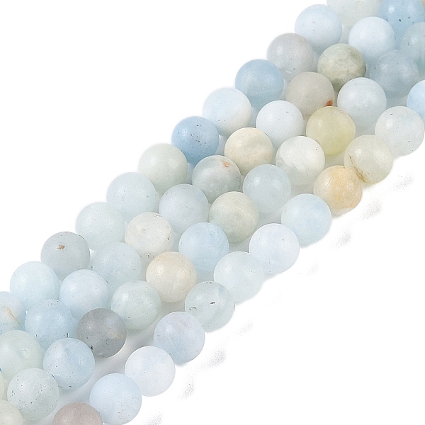 

PandaHall Natural Aquamarine Beads Strands, Frosted, Round, 6mm, Hole: 1mm, about 64pcs/strand, 15.55 inch(39.5cm) Aquamarine Round