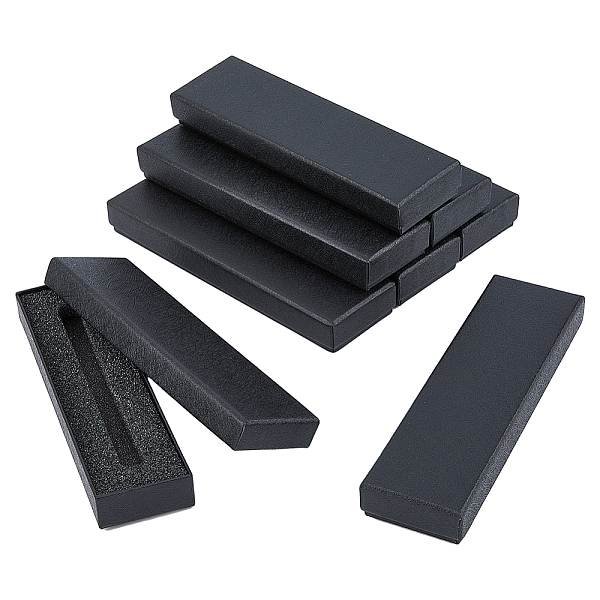

PandaHall DICOSMETIC 12Pcs Paper Pen Box, with Sponge, Gift Packaging Boxes for Pen, Rectangle, Black, 18.3x5.3x2.5cm Paper Rectangle Black