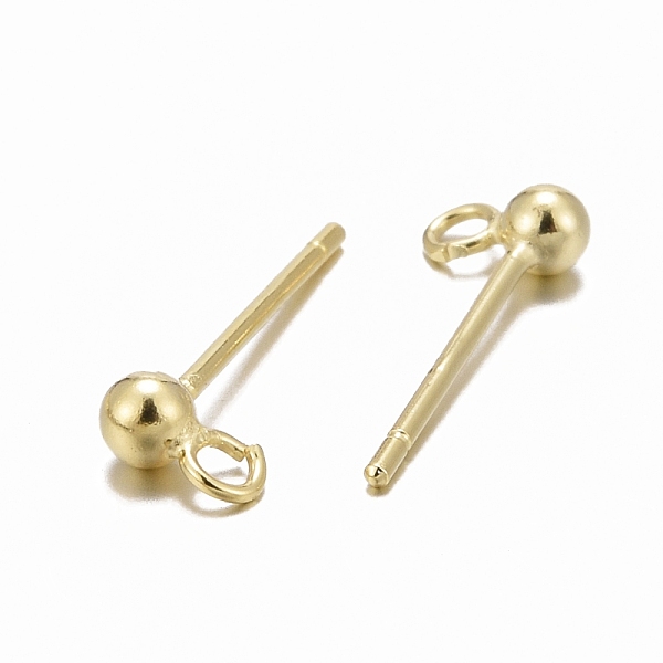 

PandaHall 925 Sterling Silver Ear Stud Findings, Earring Posts with 925 Stamp, Golden, 14mm, head: 5x2.5mm, Hole: 1mm, Pin: 0.7mm Sterling...