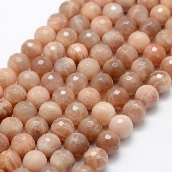 

PandaHall Natural Sunstone Beads Strands, Faceted, Round, 10~11mm, Hole: 1mm, about 38pcs/strand, 15.1 inch(38.5cm) Sunstone Round