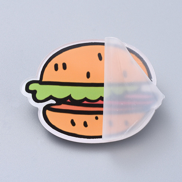 

PandaHall Acrylic Safety Brooches, with Iron Pin, Hamburger, Sandy Brown, 34x46x7mm, Pin: 0.8mm Acrylic Brown