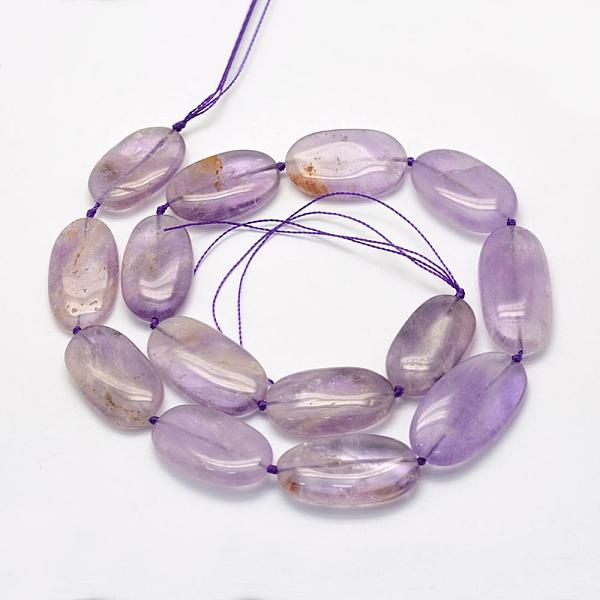 

PandaHall Natural Ametrine Beads Strands, Oval, 25~37x16~17.5x5~7mm, Hole: 0.5mm, about 14pcs/strand, 16.1 inch Ametrine Oval