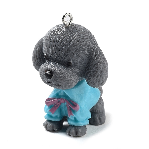 

PandaHall Opaque Resin Puppy Pendants, Dog Charms with Platinum Plated Iron Loops, Gray, 40x30x31.5mm, Hole: 2mm Iron+Resin Dog Gray