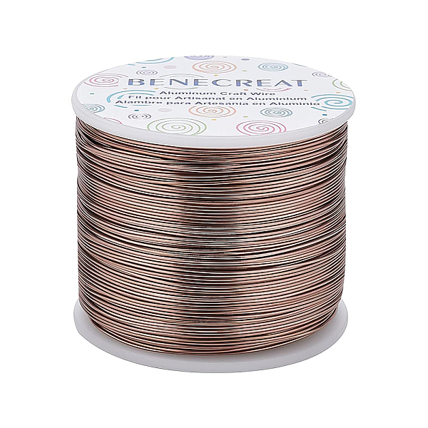 

PandaHall BENECREAT Matte Round Aluminum Wire, Coconut Brown, 20 Gauge, 0.8mm, 235m/roll Aluminum Round
