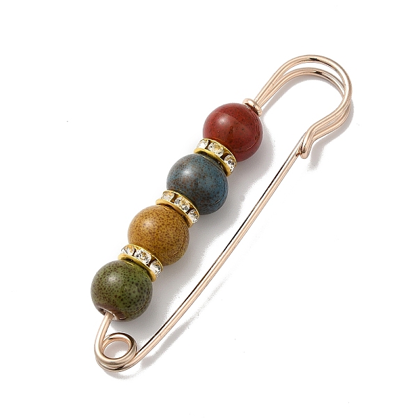 

PandaHall Zinc Alloy Kilt Pins, with Resin Bead, Light Gold, Colorful, 69x15x10.5mm Alloy Multicolor