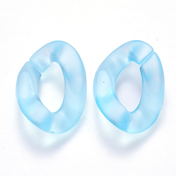 

PandaHall Transparent Acrylic Linking Rings, Quick Link Connectors, for Curb Chains Making, Frosted, Twist, Light Sky Blue, 30x21x6mm, Inner...