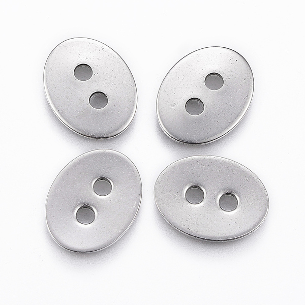 

PandaHall 2-Hole 201 Stainless Steel Sewing Buttons, Flat Oval, for Bracelet Making, Stainless Steel Color, 13.5x10.5x1mm, Hole: 2mm 201...