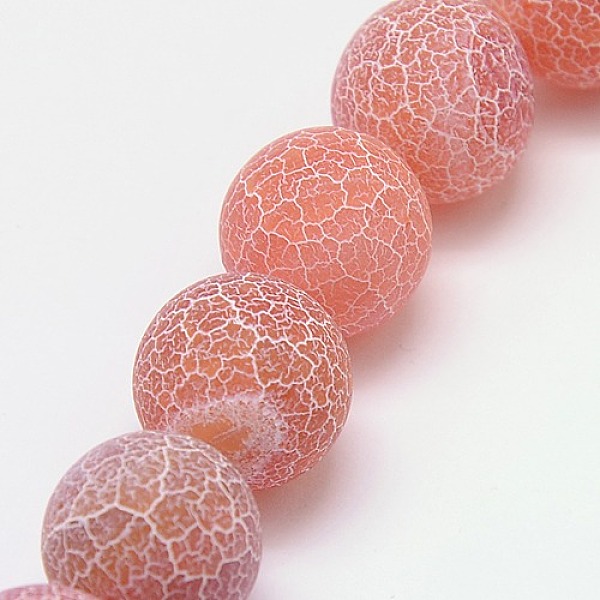 

PandaHall Natural Crackle Agate Beads Strands, Dyed, Round, Grade A, Indian Red, 6mm, Hole: 1mm, about 63pcs/strand, 15.5 Crackle Agate...