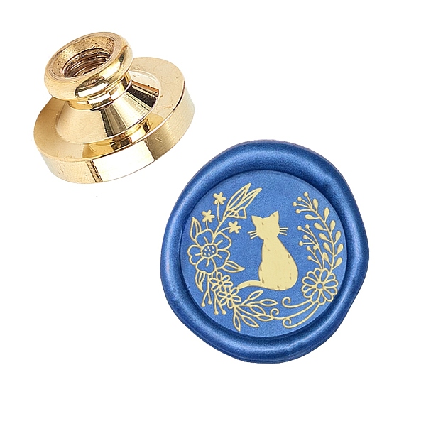 

PandaHall DIY Scrapbook, Brass Wax Seal Stamp, Black, 25mm Brass Black
