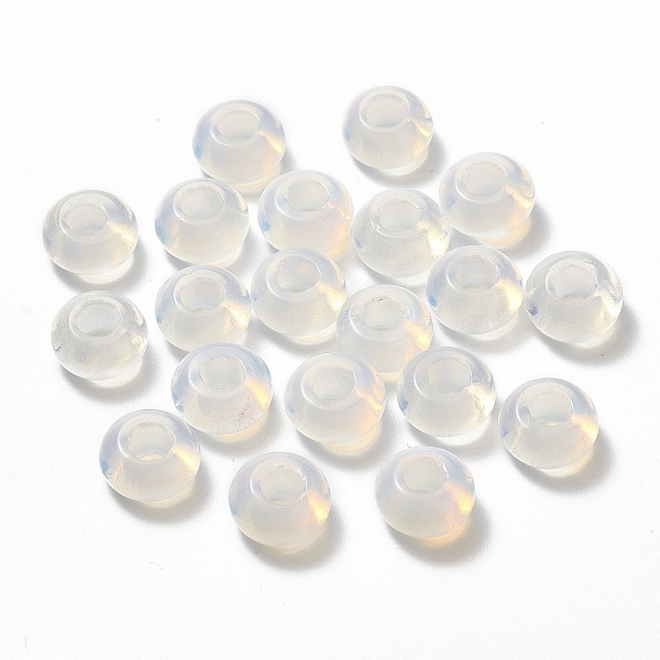 

PandaHall Opalite European Beads, Large Hole Beads, Rondelle, 14x7mm, Hole: 5~6mm Opalite Rondelle