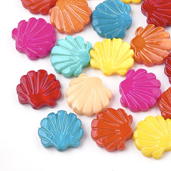 

PandaHall Freshwater Shell Beads, Spray Painted, Scallop Shell Shape, Mixed Color, 11.5~12x12.5~13x2~3mm, Hole: 0.8mm Freshwater Shell Shell..., Multicolor