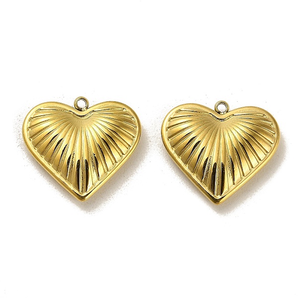 

PandaHall 304 Stainless Steel Pendants, Heart Charm, Real 14K Gold Plated, 17.5x19x4mm, Hole: 1.4mm 304 Stainless Steel Heart