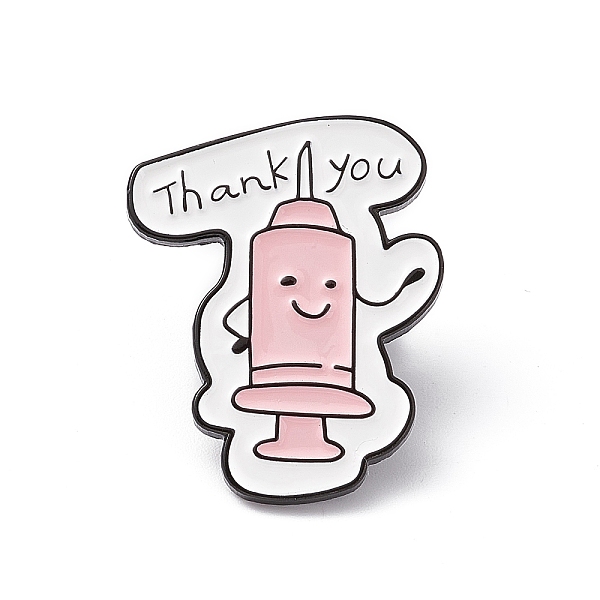 

PandaHall Word Thank You Enamel Pin, Gunmetal Aolly Chemical Theme Brooch for Backpack Clothes, Pink, 29x23x1.8mm, Pin: 1.2mm Alloy+Enamel...