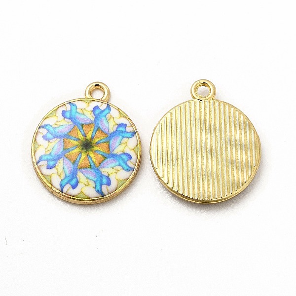 

PandaHall Alloy Printed Pendants, Cadmium Free & Nickel Free & Lead Free, Flat Round, Goldenrod, 21.5x18x3mm, Hole: 1.8mm Alloy Flat Round..., Gold