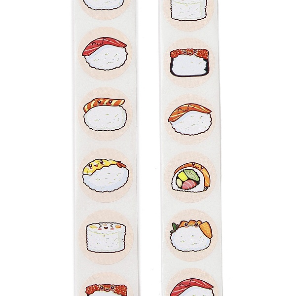 

PandaHall Stickers Roll, Sushi Sticker Adhesive Label, for Decoration Party Accessories, Food, 25mm 500pcs/roll Paper Food