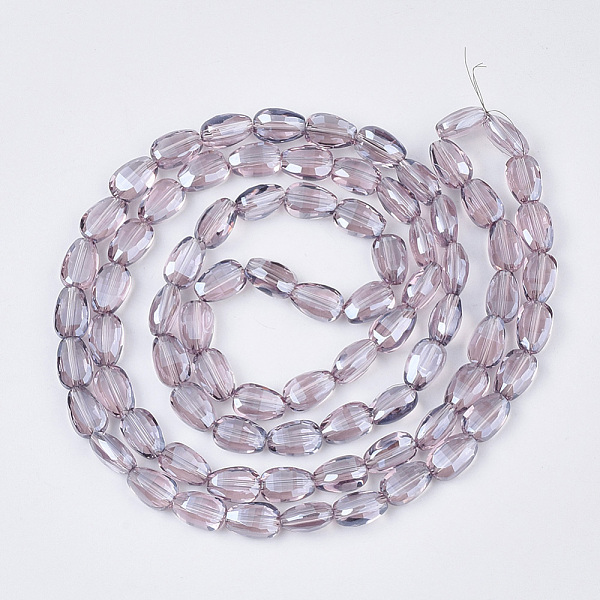 

PandaHall Electroplate Transparent Glass Beads Strands, Pearl Luster Plated, Faceted, Teardrop, Purple, 8.5x6x3.5mm, Hole: 1mm, about...