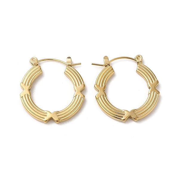 

PandaHall Rack Plating 304 Stainless Hoop Earrings for Women, Donut, Real 18K Gold Plated, 24.5x23x2.5mm 304 Stainless Steel Donut