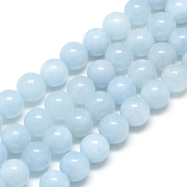 

PandaHall Natural Aquamarine Beads Strands, Round, 6x6mm, Hole: 1mm, about 62pcs/strand, 15.5 inch Aquamarine Round Green