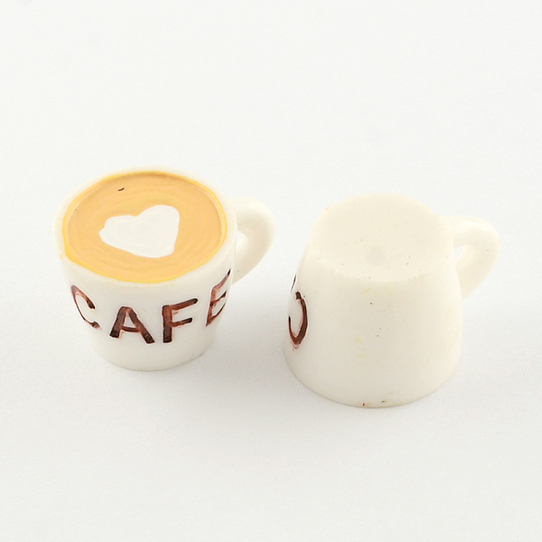 

PandaHall Resin Cabochons, Coffee Cup, White, 15.5~16x25~25.5x20mm Resin Tableware White