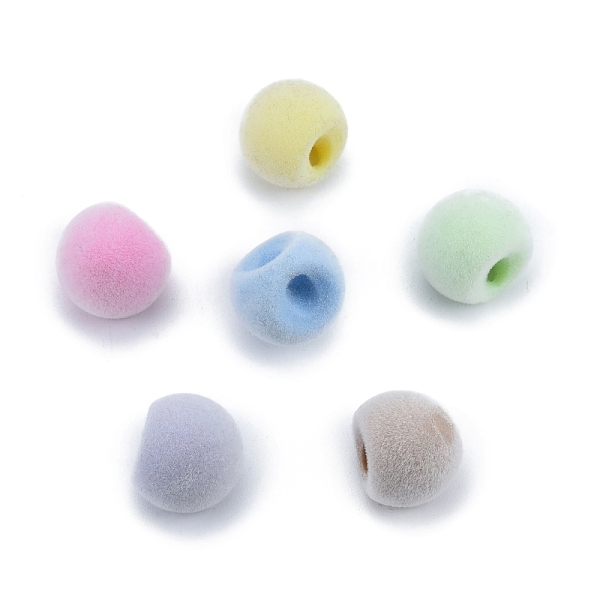 

PandaHall Opaque Resin European Beads, large hole bead, Flocky Round, Mixed Color, 16x16x16mm, Hole: 4mm Resin Round Multicolor