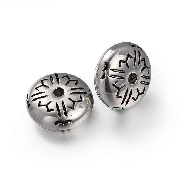 

PandaHall CCB Plastic Beads, Flat Round, Antique Silver, 20x8mm, Hole: 3mm Plastic Flat Round