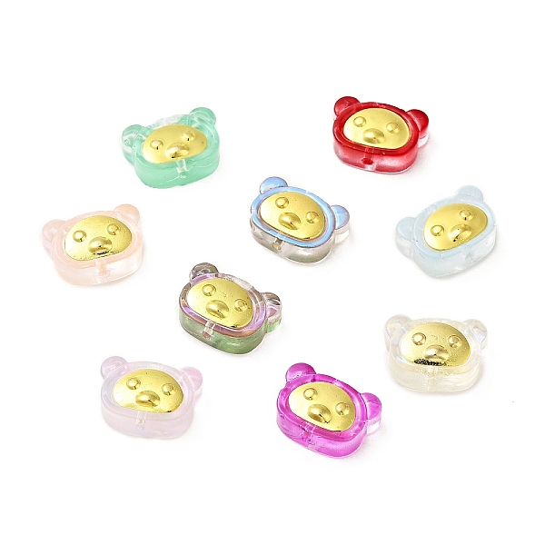 

PandaHall Spray Painted Transparent Glass Beads, with Golden Brass Findings, Bear, Mixed Color, 10x15x5.5mm, Hole: 1.2mm Glass Bear..., Multicolor