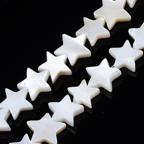

PandaHall Natural Freshwater Shell Beads Strands, Pentagram, Seashell Color, 7.5~8.5x7.5~9x2mm, Hole: 0.6mm, about 56pcs/strand, 15.12 INCH...