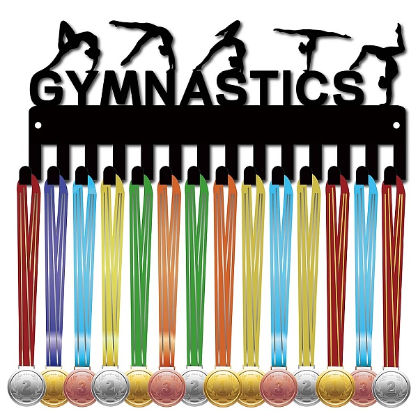

PandaHall CREATCABIN Gymnastics Medal Hanger Medal Holder Display Rack Sports Metal Hanging Awards Iron Small Mount Decor with 14 Hooks for...