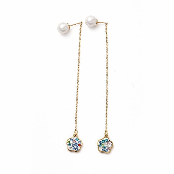 

PandaHall Rhinestone Geometry Dangle Stud Earrings, Vacuum Plating 304 Stainless Steel Chain Tassel Long Drop Earrings for Women, Golden..., Multicolor