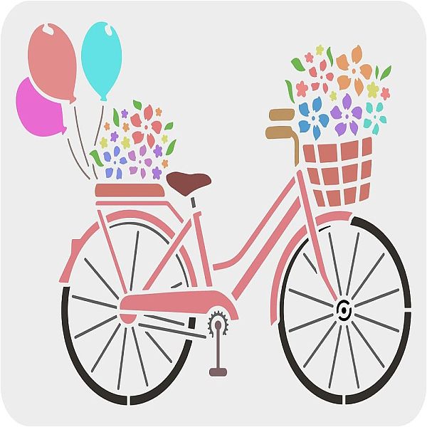 

PandaHall FINGERINSPIRE Bicycle Stencil Template 29.7x21cm Flower Stencils Plastic Bike Balloon Flowers Pattern Painting Stencil Reusable...