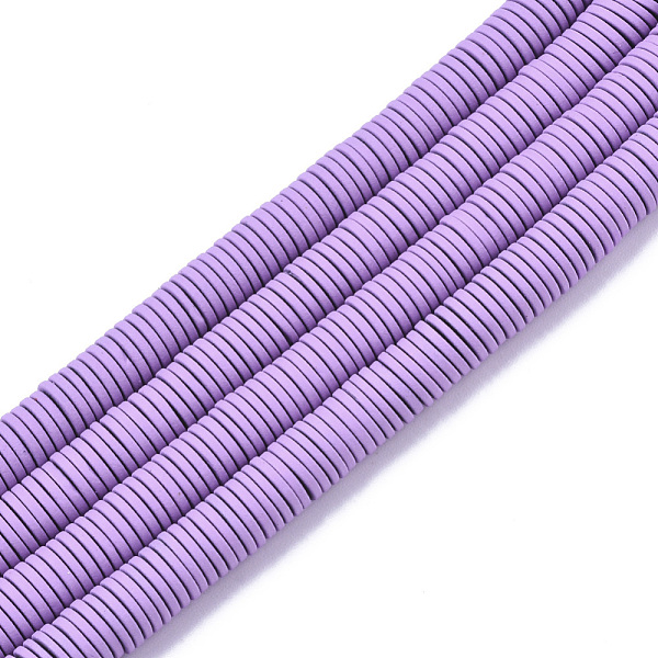 

PandaHall Spray Painted Non-magnetic Synthetic Hematite Beads Strands, Heishi Beads, Flat Round/Disc, Orchid, 6x1mm, Hole: 0.8mm, about..., Purple