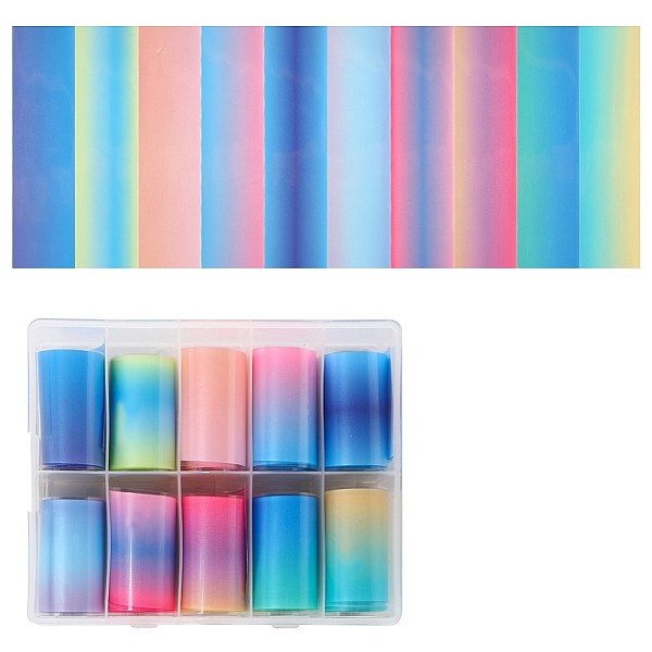 

PandaHall Nail Art Transfer Stickers Decals, for DIY Nail Tips Decoration of Women, Starry Sky Pattern, Mixed Color, 40mm, 1m/roll..., Multicolor