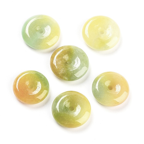 

PandaHall Natural Myanmar Jade/Burmese Jade Pendants, Dyed, Donut/Pi Disc Charms, 15.5~17x4~4.5mm, Hole: 2mm Myanmar Jade Donut