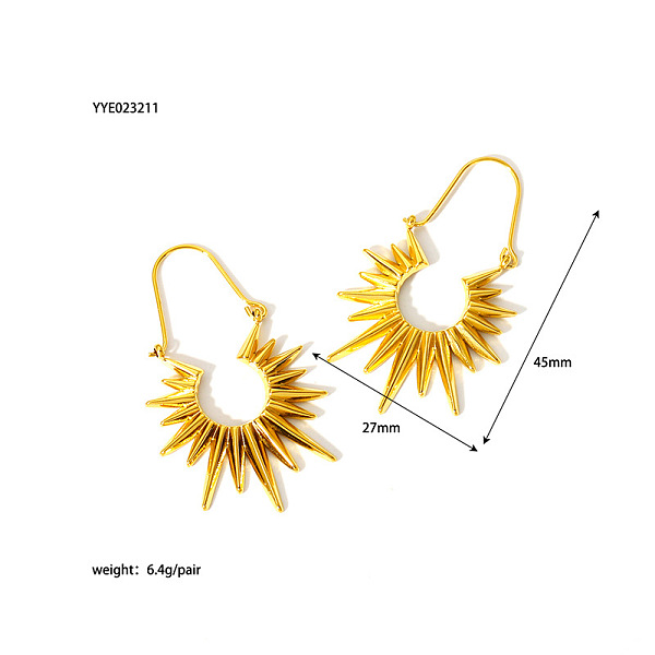 Sunflower Stainless Steel Hoop Earrings For Women