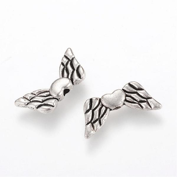 

PandaHall Tibetan Style Alloy Beads, Wing, Cadmium Free & Lead Free, Antique Silver, 8.5x19x3mm, Hole: 2mm, about 1060pcs/1000g Alloy Wing
