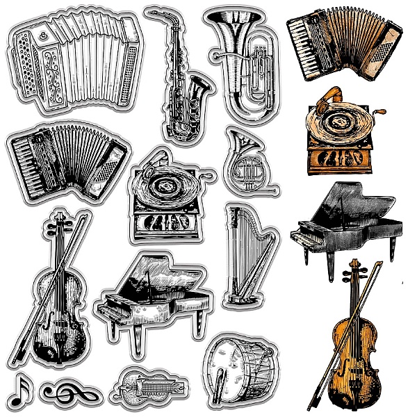 

PandaHall Custom PVC Plastic Clear Stamps, for DIY Scrapbooking, Photo Album Decorative, Cards Making, Stamp Sheets, Film Frame, Musical...