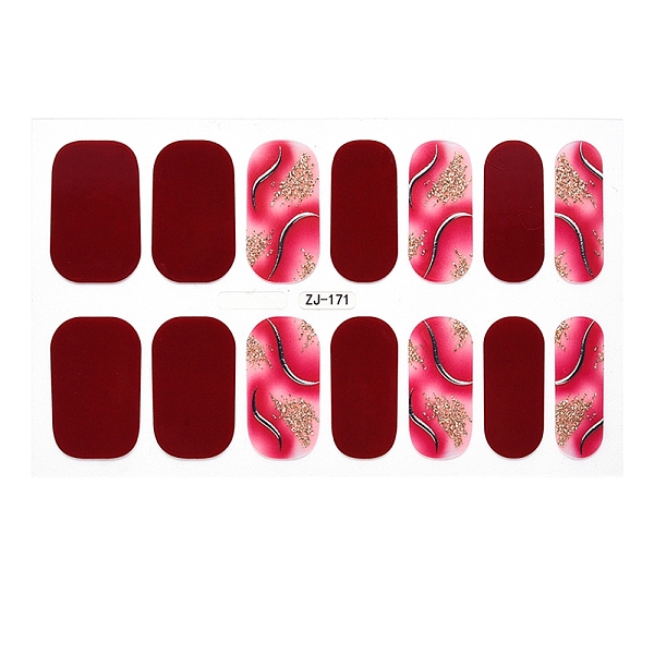 

PandaHall Full Wraps Nail Polish Stickers, Self-Adhesive, for Nail Decals Design Manicure Tips Decorations, Pale Violet Red, 14pcs/sheet..., Pink