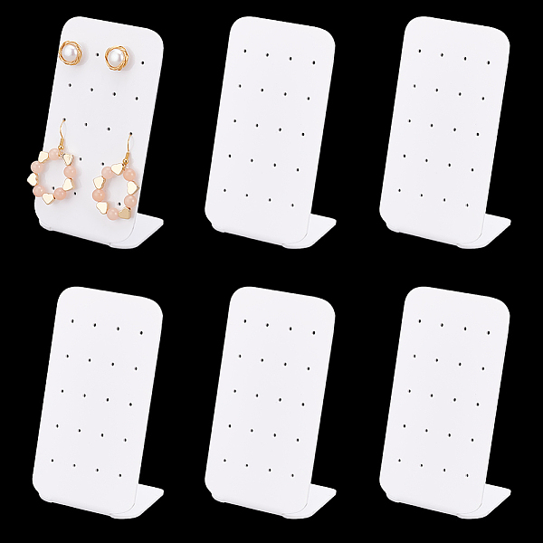 

PandaHall PH 8pcs Acrylic Earring Holder 20 Hole Earring Display Stands L Shape Jewelry Stud Earring Organizer for Jewelry Dangling Slant..., White