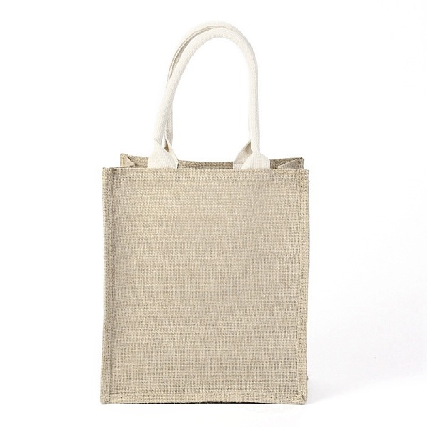

PandaHall Jute Portable Shopping Bag, Reusable Grocery Bag Shopping Tote Bag, Tan, 30x26x1.2cm Cloth None Orange