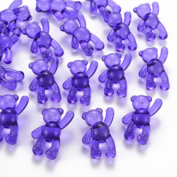 

PandaHall Transparent Acrylic Beads, Bear, Medium Purple, 37x28x13mm, Hole: 2.5mm, about 133pcs/500g Acrylic Bear