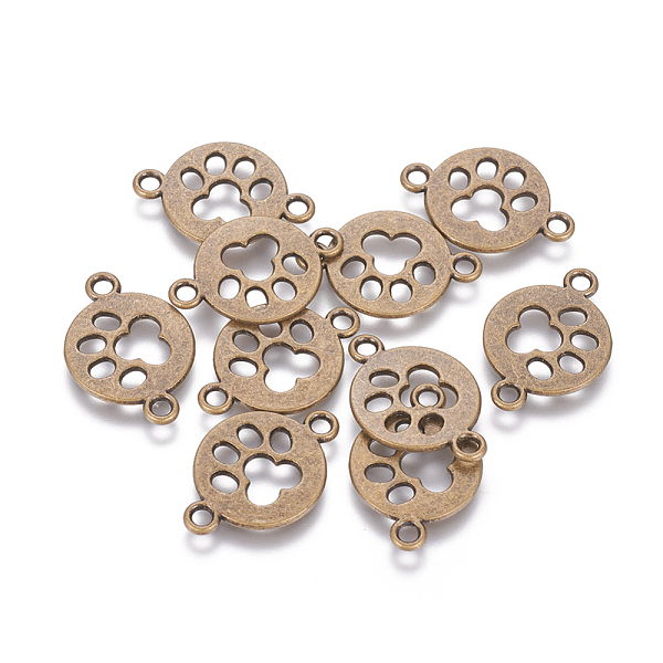 

PandaHall Tibetan Style Flat Round with Dog Paw Print Alloy Links connectors, Cadmium Free & Nickel Free & Lead Free, Antique Bronze...