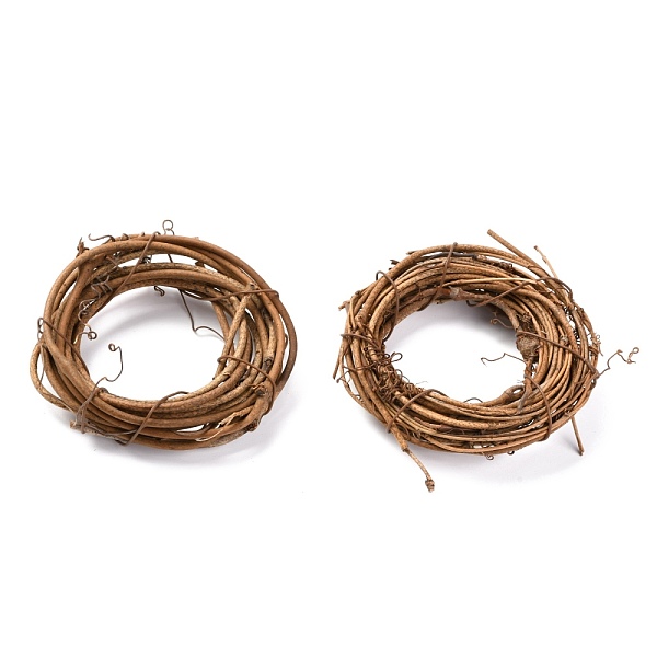

PandaHall Circle Shape Rattan Vine Branch Wreath Hoop, for DIY Easter Christmas Party Decors, BurlyWood, 8~8.5x2~2.3cm, Inner Diameter..., Orange
