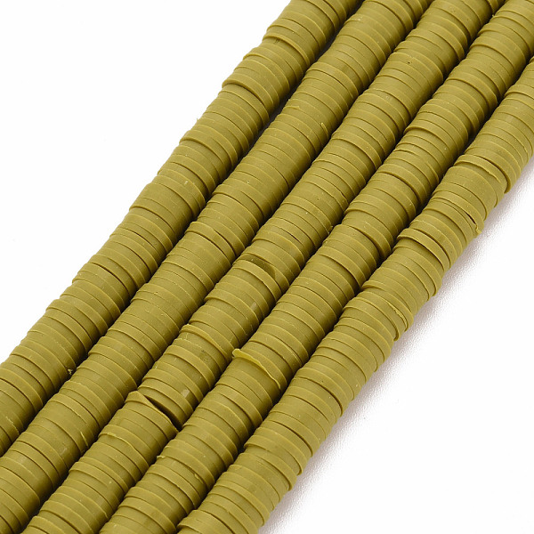 

PandaHall Handmade Polymer Clay Bead Strands, Heishi Beads, Disc/Flat Round, Dark Khaki, 6x0.5~1mm, Hole: 2mm, about 320~447pcs/strand...
