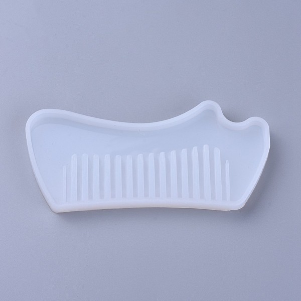 

PandaHall Food Grade Silicone Molds, Resin Casting Molds, For UV Resin, Epoxy Resin Jewelry Making, Comb, White, 128x56x11mm, Inner Diameter...