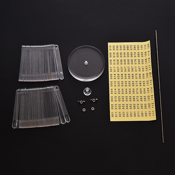 PandaHall Rotate Nail Polish Color Palette Display Sets, with Plastic Nail Tips, Self Adhesive Number Stickers, Acrylic Pedestal and Steel...