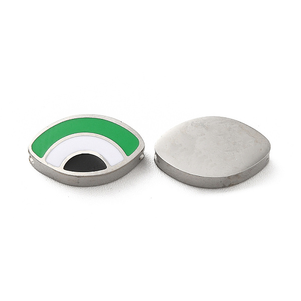 

PandaHall 304 Stainless Steel Beads, with Enamel, Stainless Steel Color, Eye, Green, 8x13.5x3mm, Hole: 1.8mm Stainless Steel+Enamel Eye...