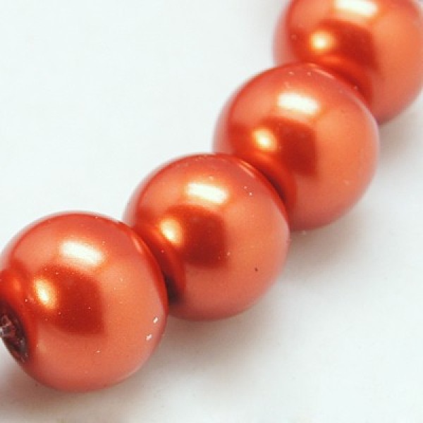 PandaHall Glass Pearl Beads Strands, Pearlized, Round, Chocolate, 3~4mm, Hole: 1mm, about 190~200200pcs/strand, 25.59 inch(65cm) Glass Round...