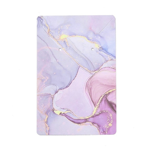 

PandaHall Hot Stamping Cardboard Paper Jewelry Display Cards, for Hanging Earring & Necklace, Rectangle, Lilac, 9x6x0.04cm, Hole: 1.6mm..., Purple