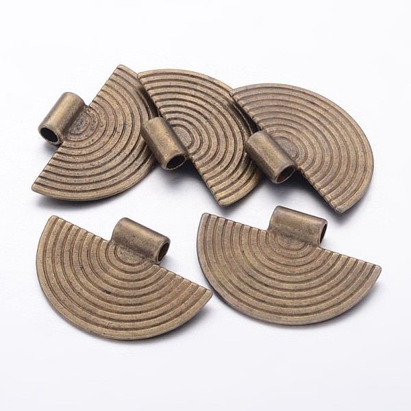 

PandaHall Tibetan Style Alloy Pendants, Half Flat Round, Antique Bronze, Lead Free and Cadmium Free, 23x34mm, Hole: 3.5mm Alloy Fan